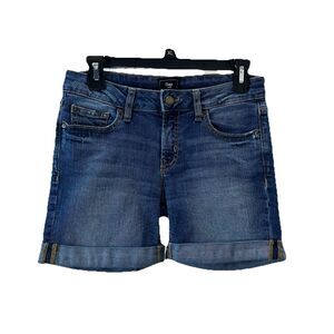 GAP Bermuda Jean Shorts Womens Size 2/26 Cuffed Hem Medium Wash